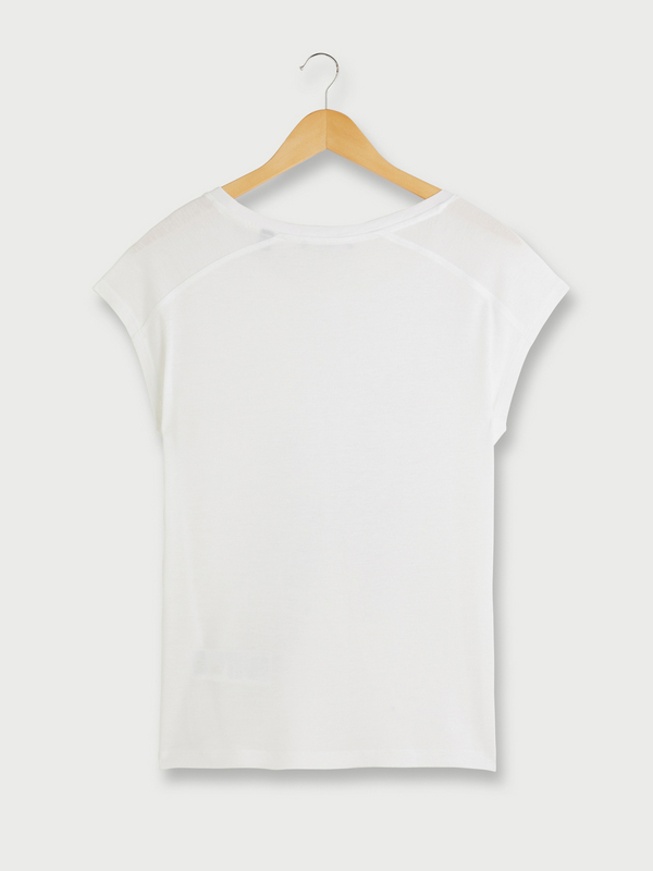 ESPRIT Tee-shirt Print Plac En Viscose Lenzing™ Ecovero™ Blanc Photo principale