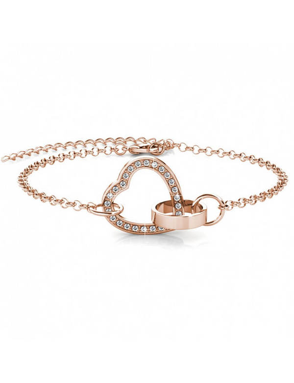 MYC PARIS Bracelet Locked Heart - Or Rosé Et Cristal Or Rosé / Cristal 1017885