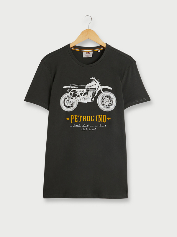 PETROL INDUSTRIES Tee-shirt Print Moto Gris foncé