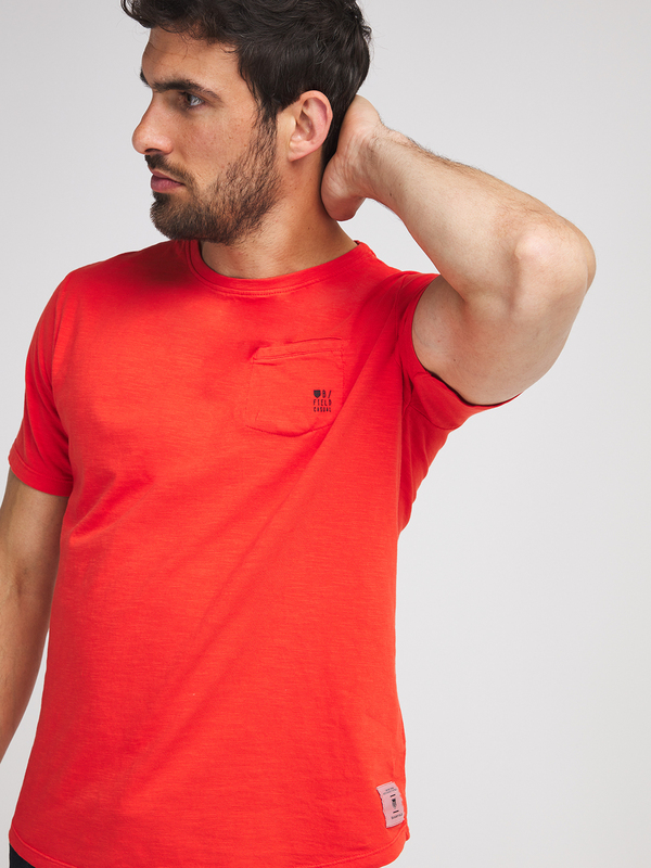 BASEFIELD Tee-shirt 100% Coton Flammé Bio Orange