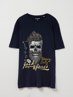 JACK AND JONES Tee-shirt  Tte De Mort + Fit Bleu marine