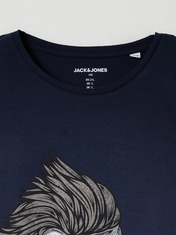 JACK AND JONES Tee-shirt  Tte De Mort + Fit Bleu marine Photo principale