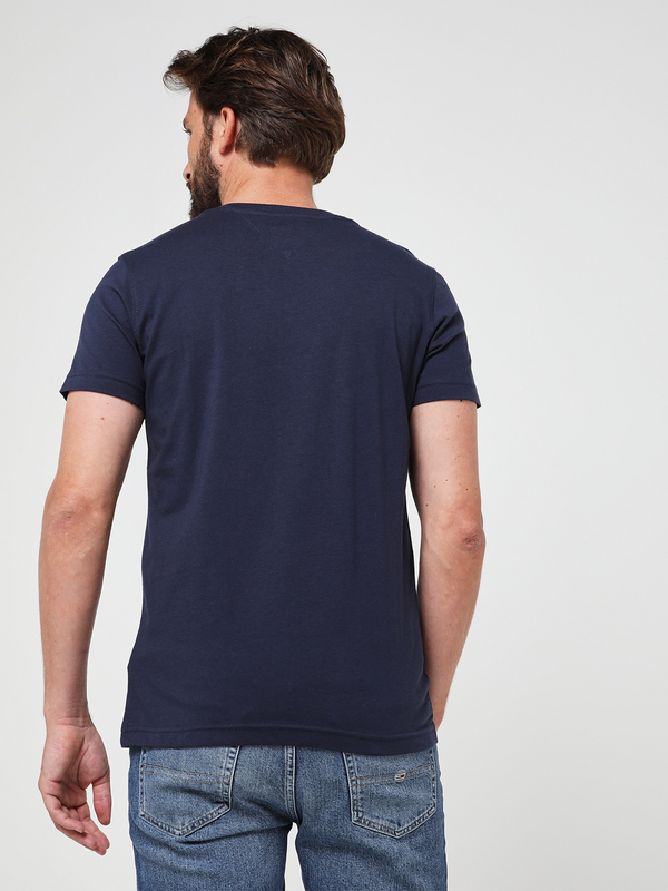 TOMMY JEANS Tee-shirt Encolure V Coton Bio Uni Bleu marine Photo principale