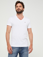 TOMMY JEANS Tee-shirt Encolure V Coton Bio Uni Blanc
