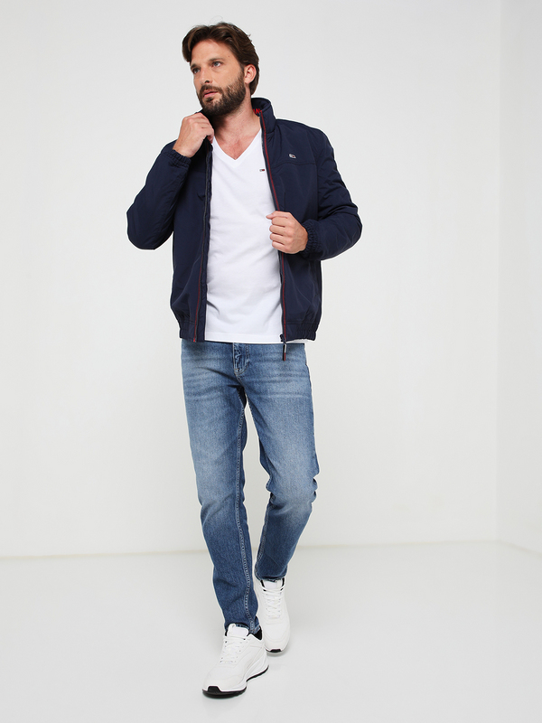 TOMMY JEANS Tee-shirt Encolure V Coton Bio Uni Blanc Photo principale