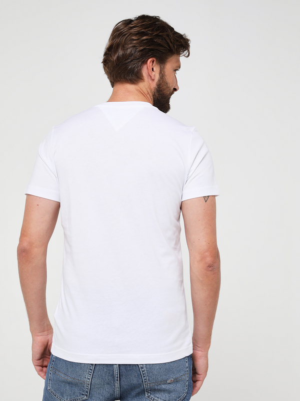 TOMMY JEANS Tee-shirt Encolure V Coton Bio Uni Blanc Photo principale