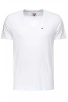 TOMMY JEANS Tshirt Coton Bio Col V   -  Tommy Jeans - Homme 100 CLASSIC WHITE