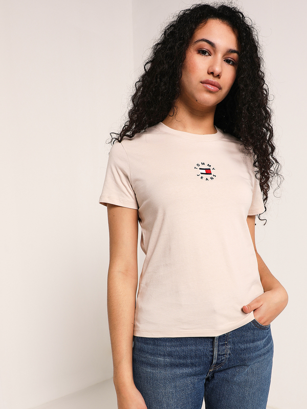 TOMMY JEANS Tee-shirt Logo Brod Beige Photo principale