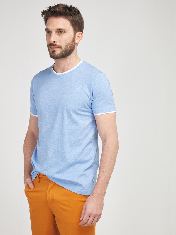 ESPRIT Tee-shirt 2 En 1 Micro Rayures Bleu Photo principale