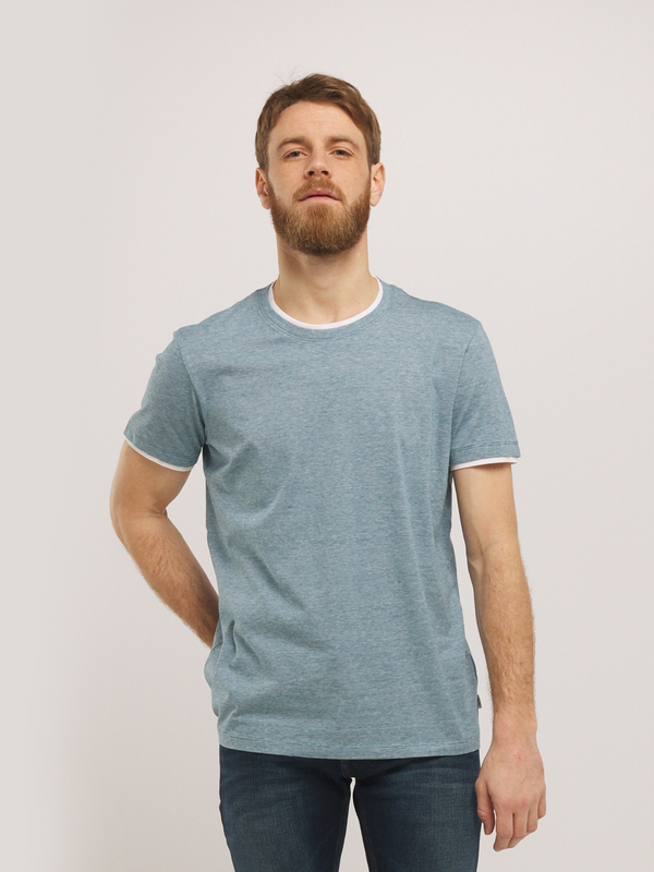 ESPRIT Tee-shirt 2 En 1 Micro Rayures Bleu turquoise Photo principale