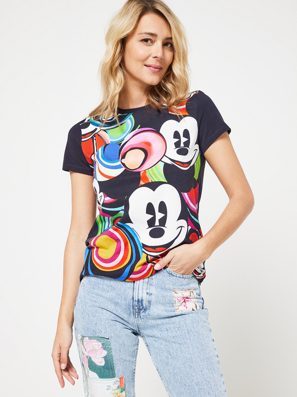 DESIGUAL Tee-shirt Imprim Mickey Multicolore Noir Photo principale