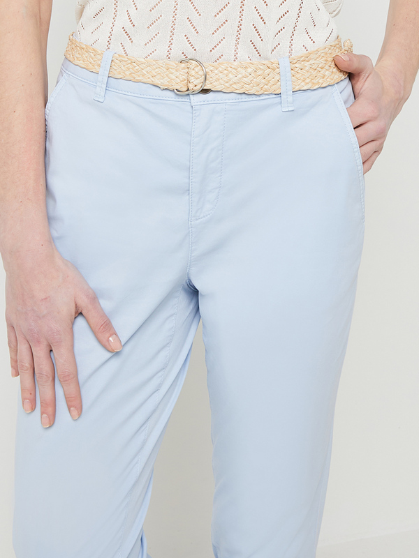 ESPRIT Pantalon Chino, Ceinture Tresse Bleu ciel Photo principale