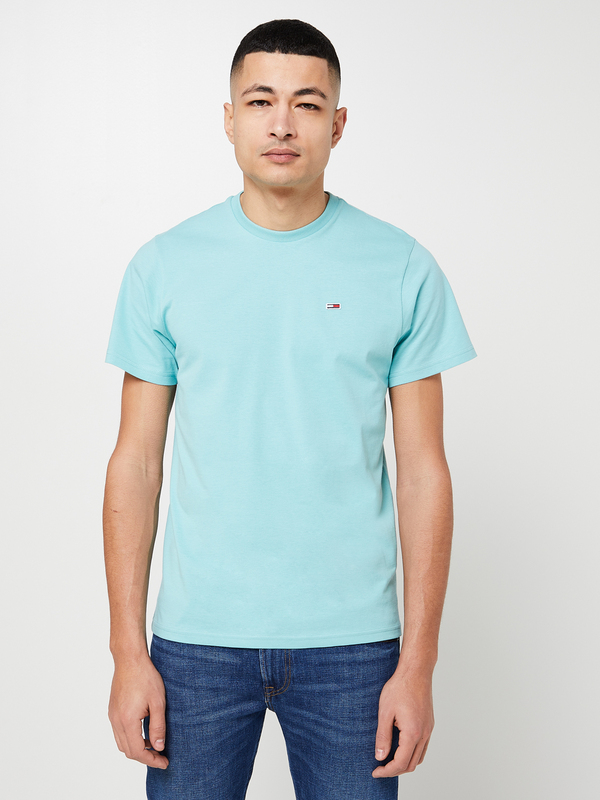 TOMMY JEANS Tee-shirt Uni, Col Rond Vert