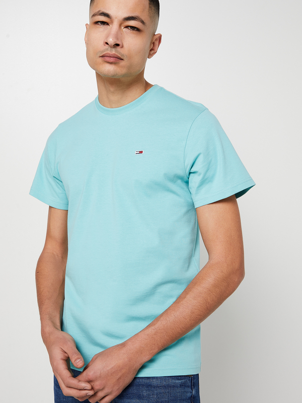 TOMMY JEANS Tee-shirt Uni, Col Rond Vert Photo principale