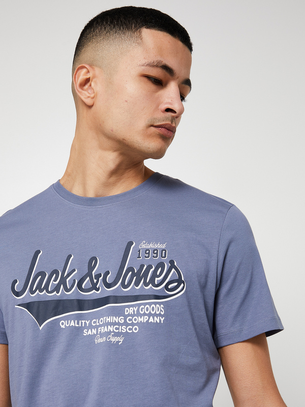 JACK AND JONES Tee-shirt Logo Bleu gris Photo principale