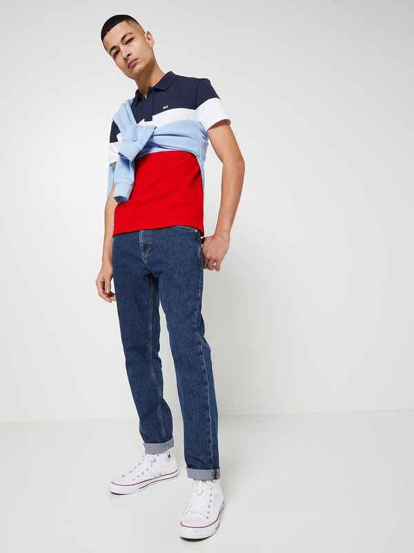 TOMMY JEANS Polo Colorblock Rouge Photo principale