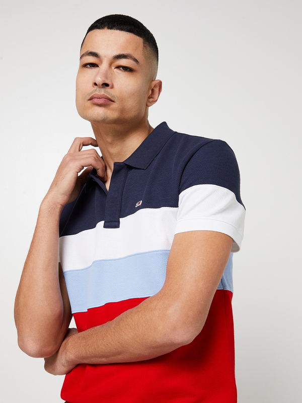 TOMMY JEANS Polo Colorblock Rouge Photo principale