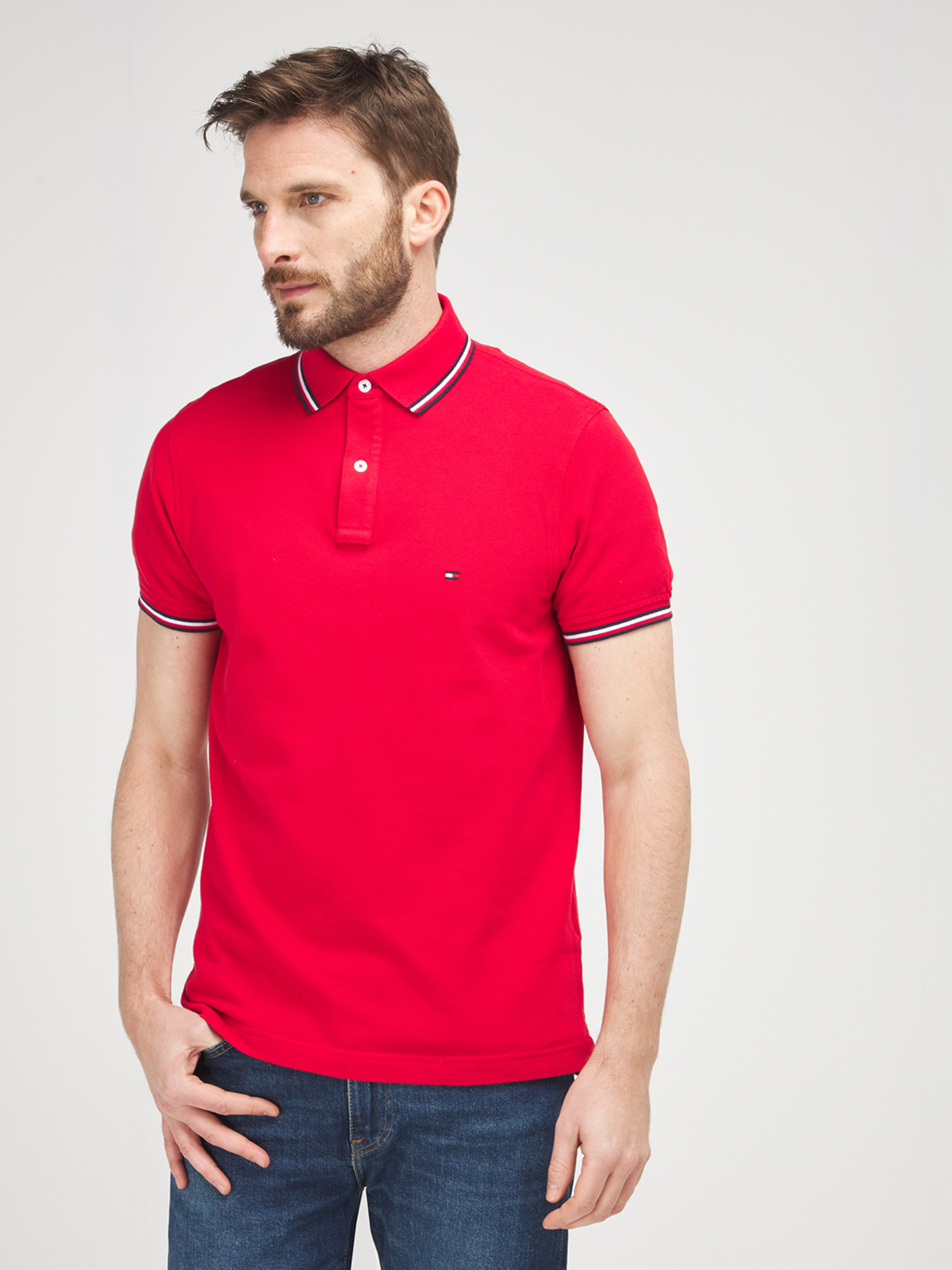Tommy hilfiger polo rouge homme