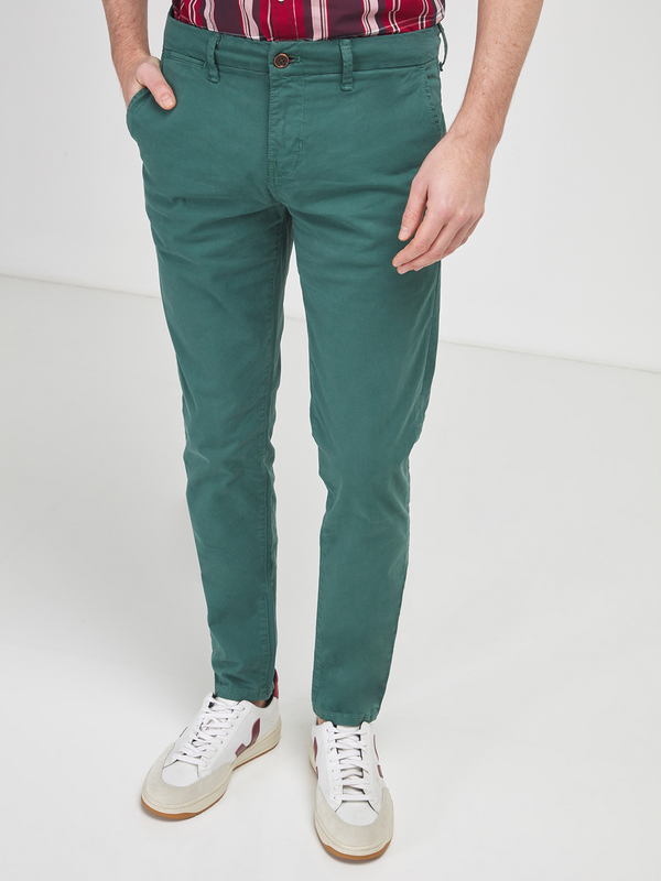 MUSTANG Chino Coupe Cigarette En Coton Stretch Vert