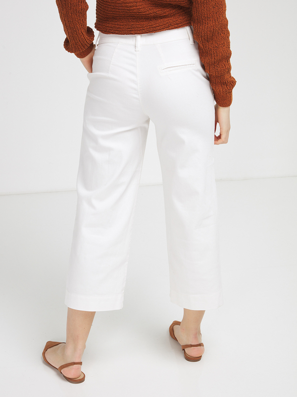 LA FEE MARABOUTEE Pantalon Raccourci Coupe Large Blanc Photo principale