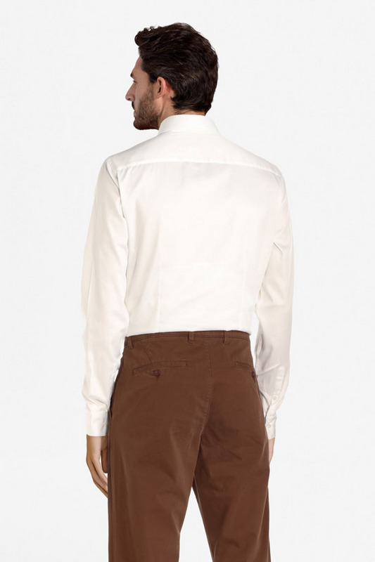 ODB Chemise Extra Slim Coton Stretch Uni Blanc Photo principale