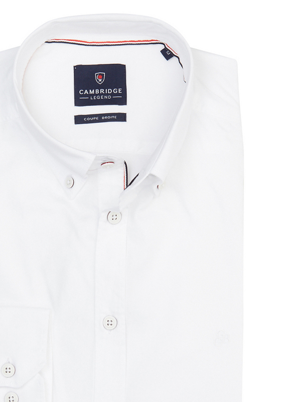 CAMBRIDGE LEGEND Chemise 100% Coton Uni Blanc Photo principale