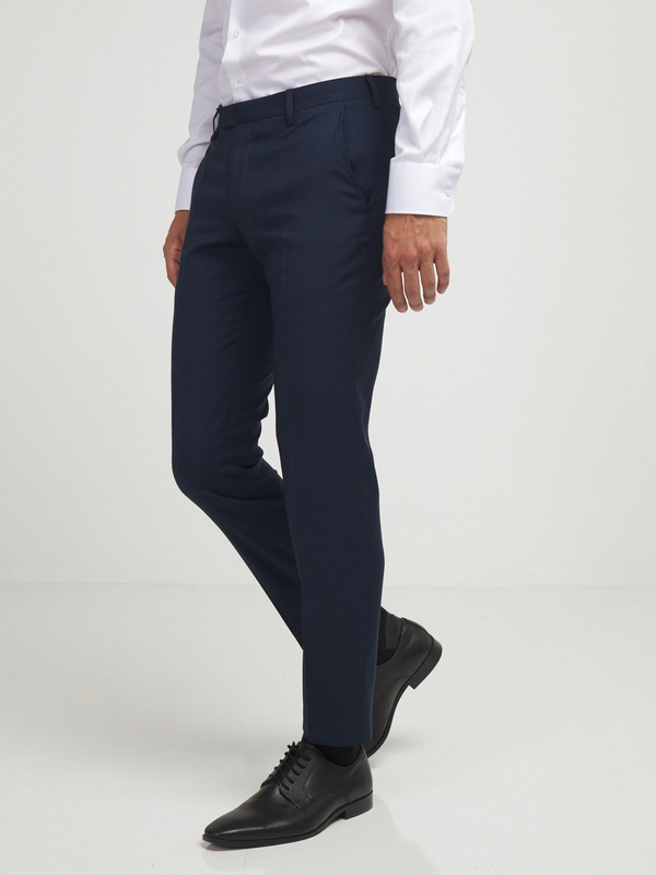 CARDIN Pantalon Costume Slim 100% Laine Bleu marine Photo principale