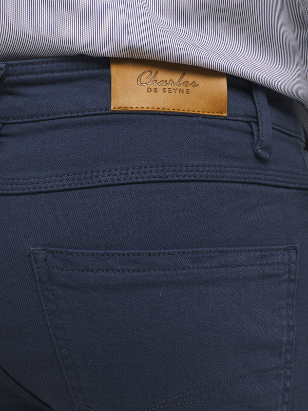 CHARLES DE SEYNE Pantalon 5 Poches En Tissu Stretch Bleu marine Photo principale