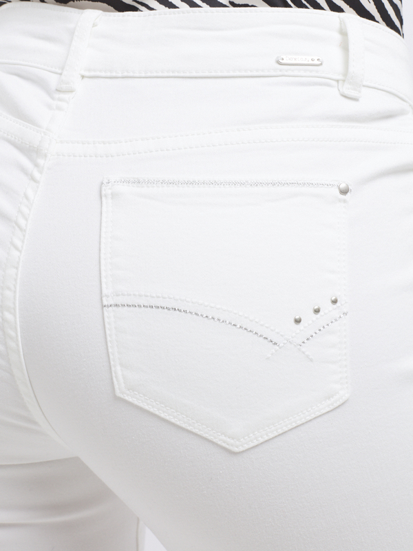 DIANE LAURY Pantalon Slim 5 Poches Blanc cass Photo principale