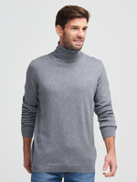 BASEFIELD Pull Col Roul Avec Cachemire Gris