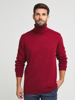 BASEFIELD Pull Col Roul Avec Cachemire Rouge
