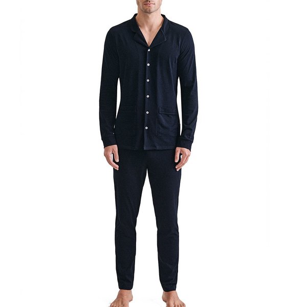 SEIDENSTICKER Pyjama Long Boutonné En Coton X-mas Bleu