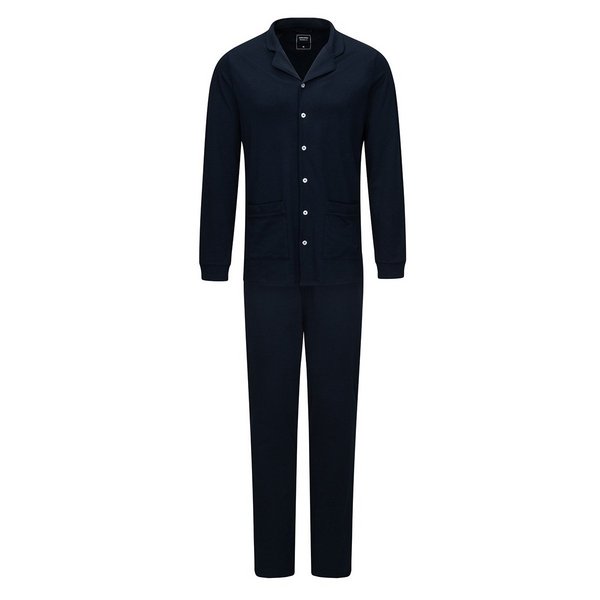 SEIDENSTICKER Pyjama Long Boutonn En Coton X-mas Bleu Photo principale