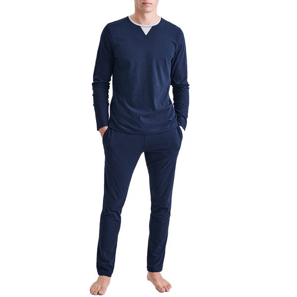 SEIDENSTICKER Pyjama Long En Coton Bleu