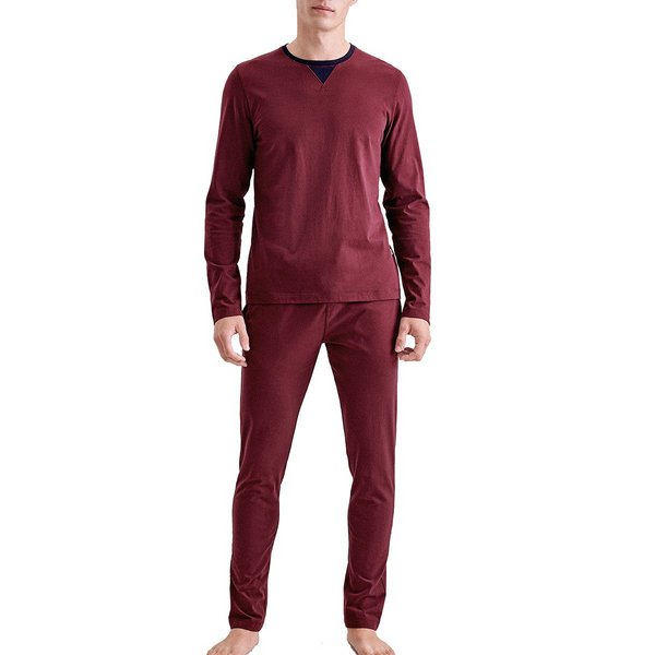 SEIDENSTICKER Pyjama Long En Coton Bordeaux