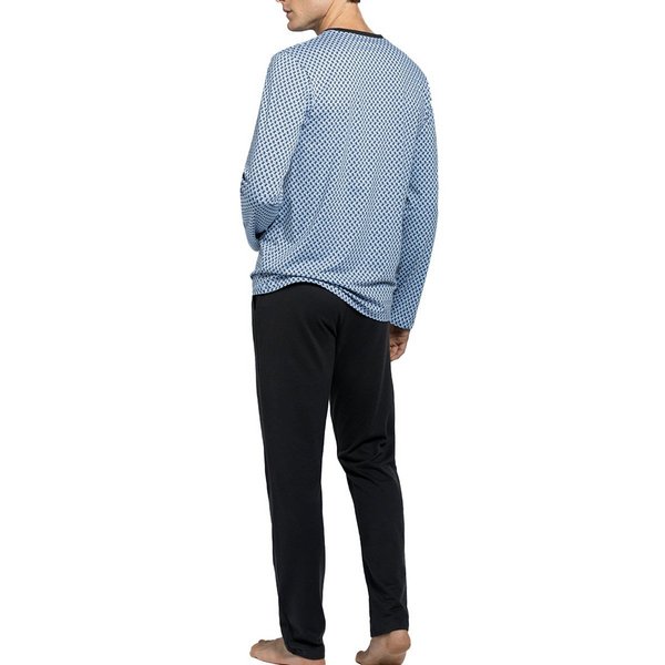 IMPETUS Pyjama Homme Long En Coton Wagons Bleu Photo principale