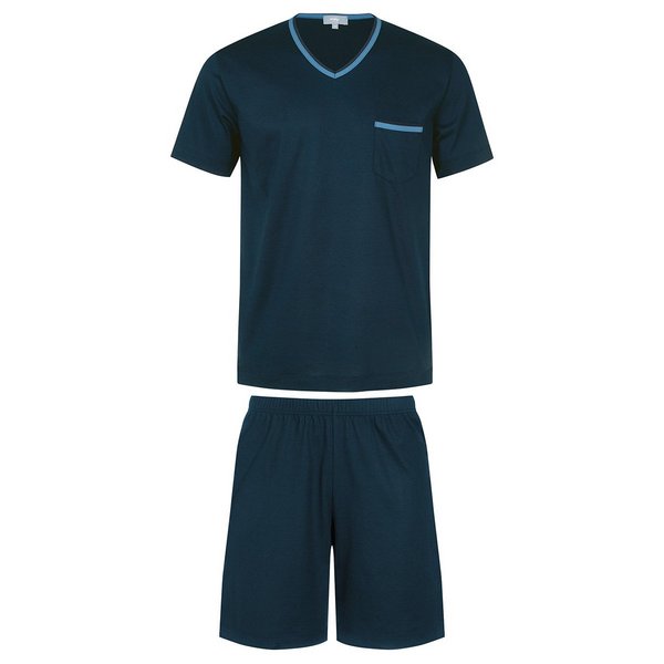 MEY Pyjama Court 100% Coton Leongatha Yacht Blue Photo principale