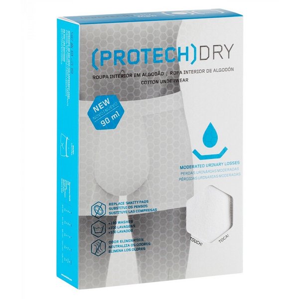 PROTECHDRY Boxer Coton Incontinence Lgre  Modre Protechdry Blanc Photo principale