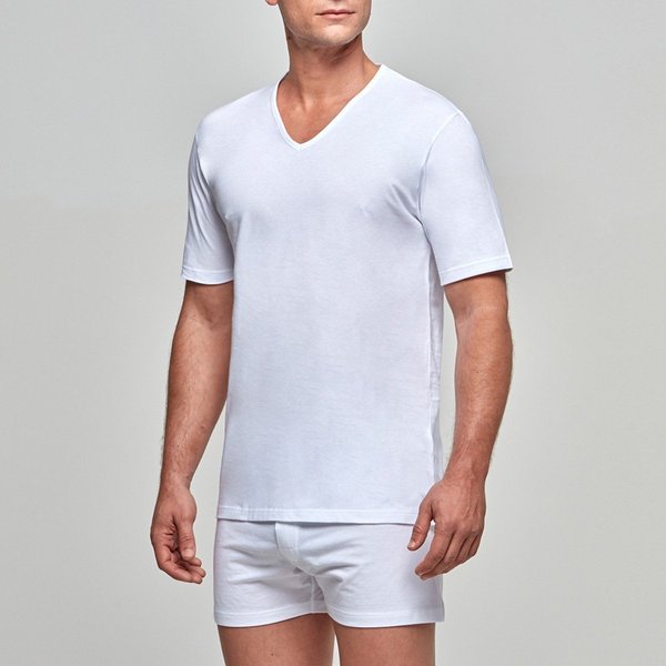 IMPETUS T-shirt Underwear Col V En Coton Essentials Blanc Photo principale
