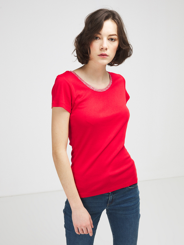 C EST BEAU LA VIE Tee-shirt Coton/modal Rouge Photo principale