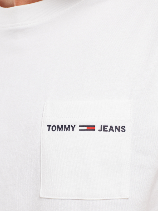 TOMMY JEANS Tee-shirt Logo Poche Poitrine Blanc Photo principale