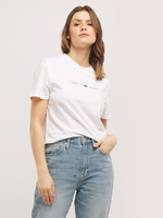 TOMMY JEANS Tee-shirt Cropped Logo Brod Blanc