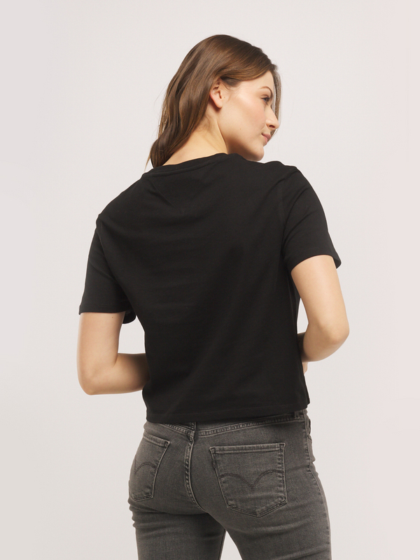 TOMMY JEANS Tee-shirt Cropped Logo Brod Noir Photo principale