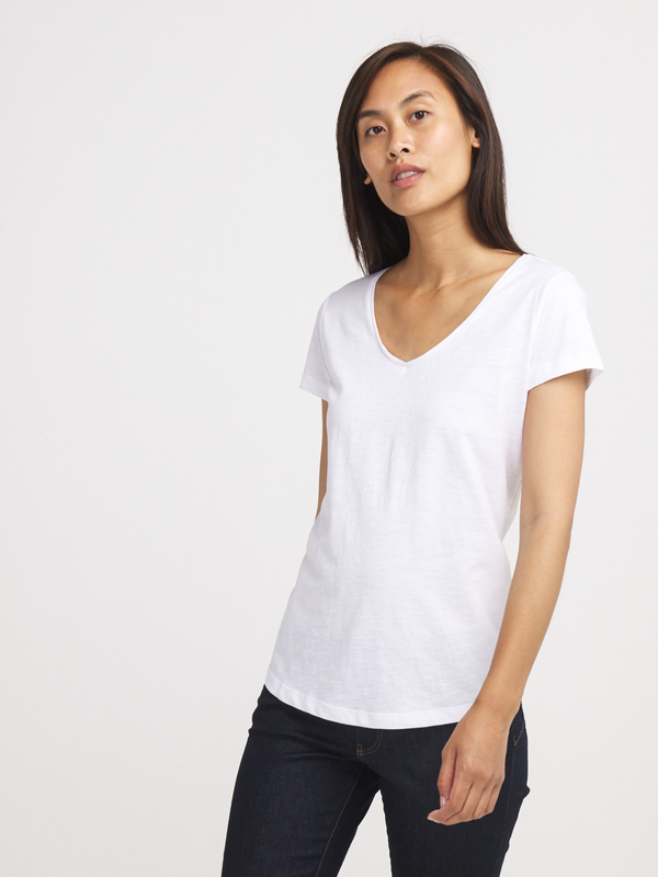 C EST BEAU LA VIE Tee-shirt Uni 100% Coton Flamm Blanc Photo principale