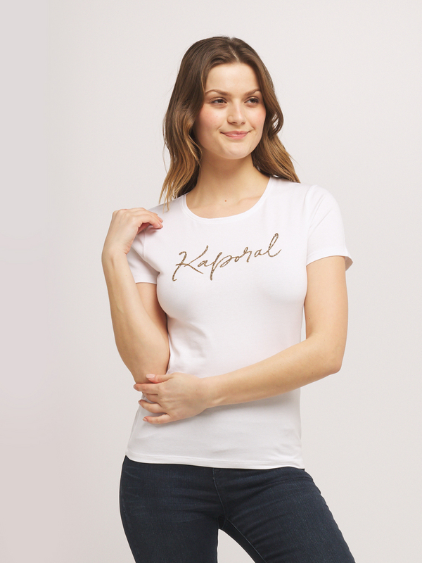 KAPORAL Tee-shirt Logo Strass Blanc Photo principale