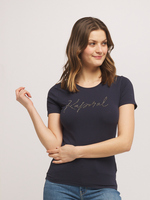 KAPORAL Tee-shirt Logo Strass Bleu marine