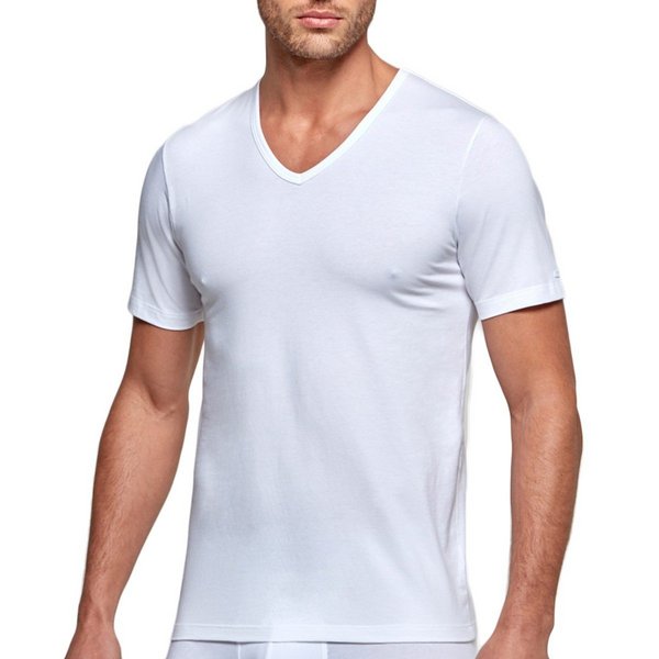 IMPETUS T-shirt Col V Coton Stretch Essentials Blanc