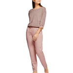 IMPETUS Pyjama Chic Lopard En Coton Modal Nature Pink - Khaki