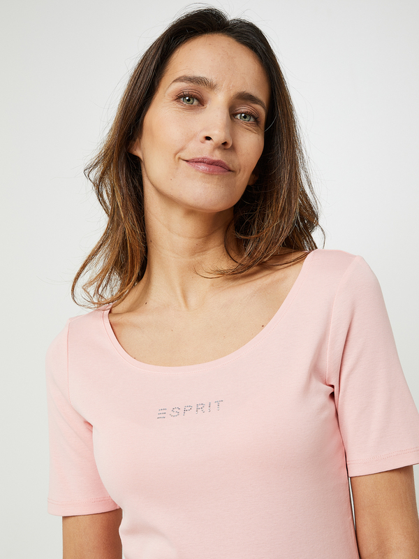 ESPRIT Tee-shirt Logo Strass Rose Photo principale
