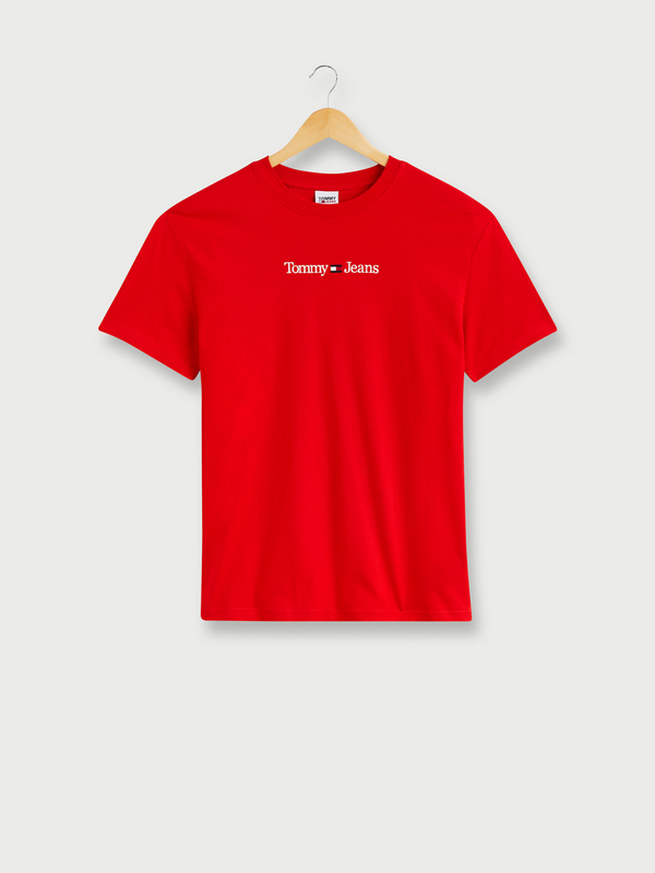 TOMMY JEANS Tee-shirt Logo Coton Bio Rouge